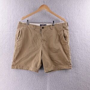 Abercrombie Fitch Mens Khaki Chino Shorts Size 38 Flat Front Casual Wear Preppy